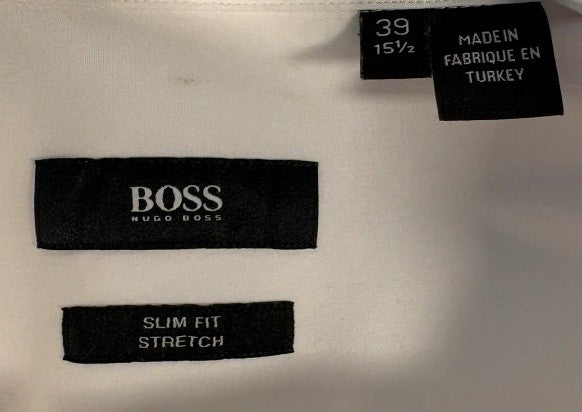 Hugo Boss White Long Sleeve Shirt Size 39-15 1/2
