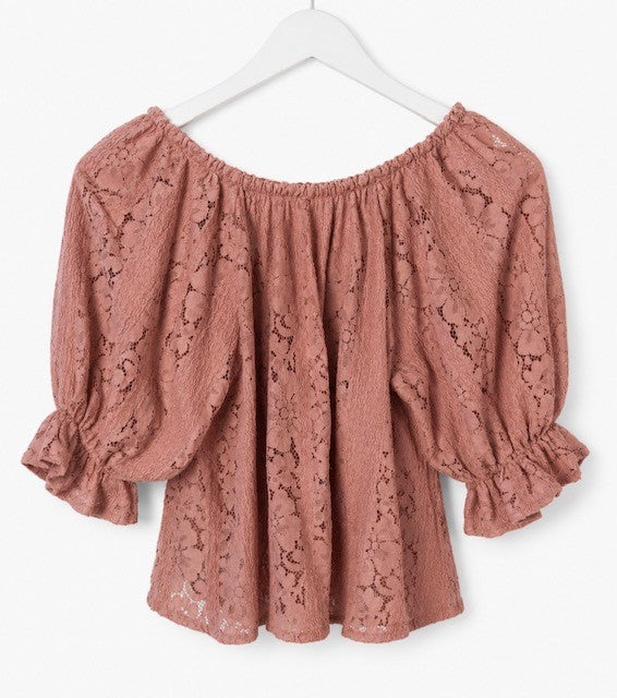 Free People Lace Off-Shoulder Blouse Size Small