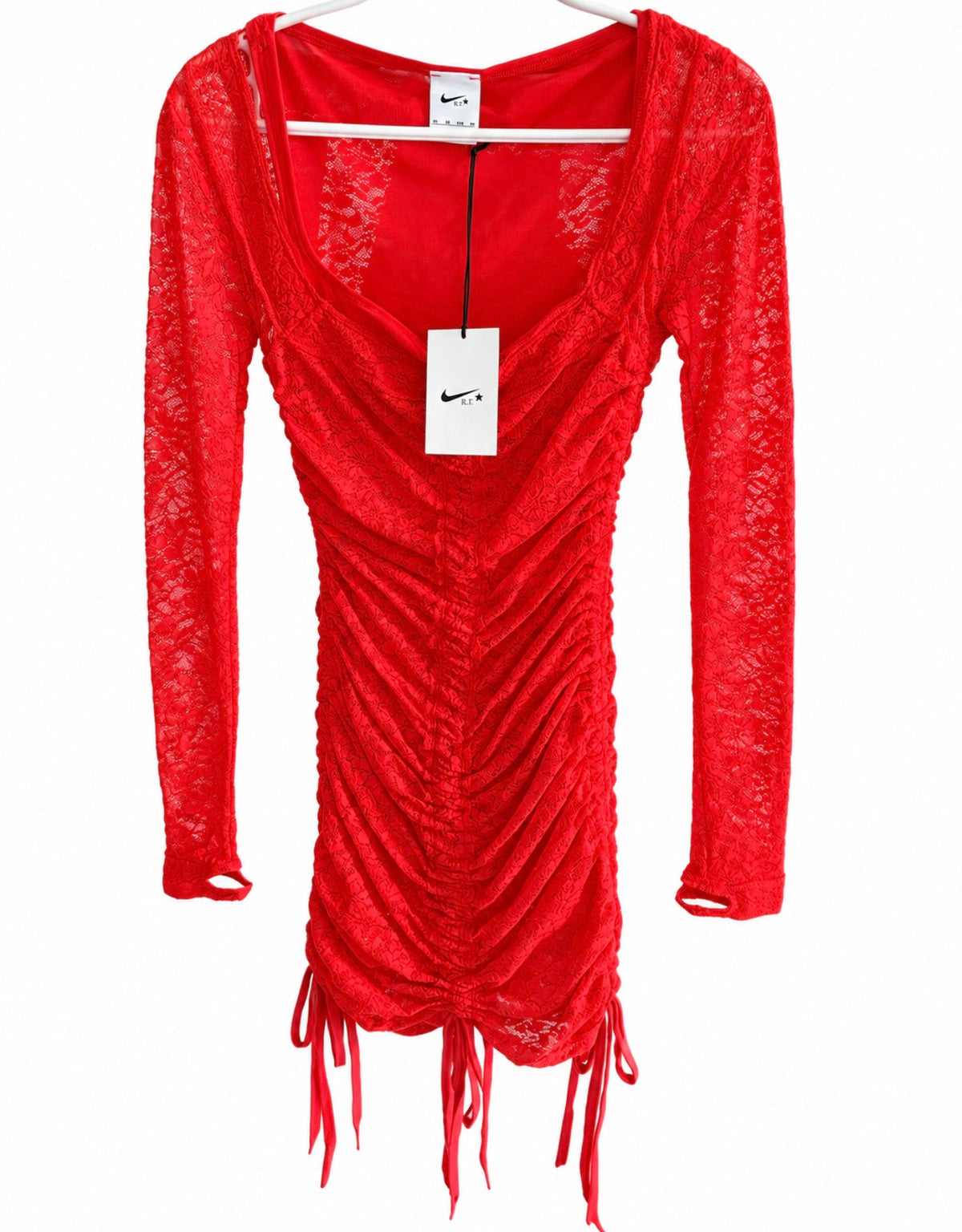 Nike x Riccardo Tisci Red Lace Cocktail Dress NWT Size Extra Small