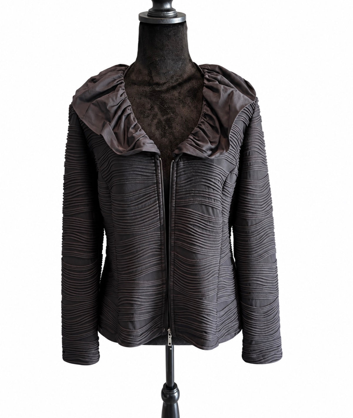 Joseph Ribkoff Ruffle-Collar Jacket Size 14