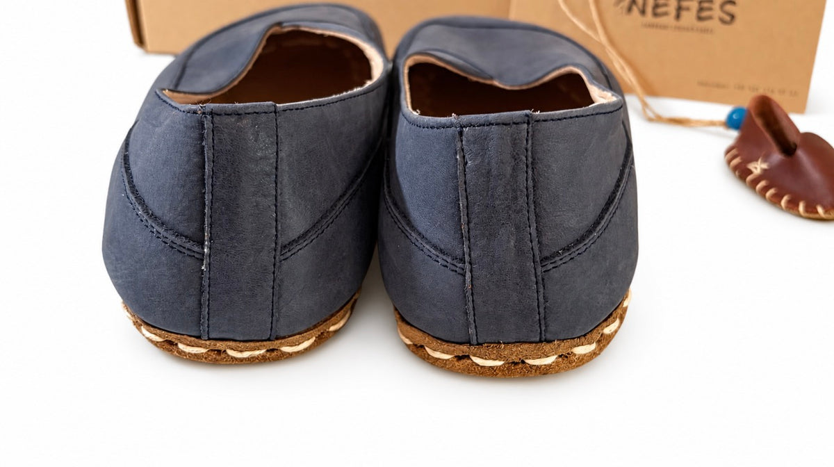 NEFES Handmade Blue Slip-On Shoes Size 9.5