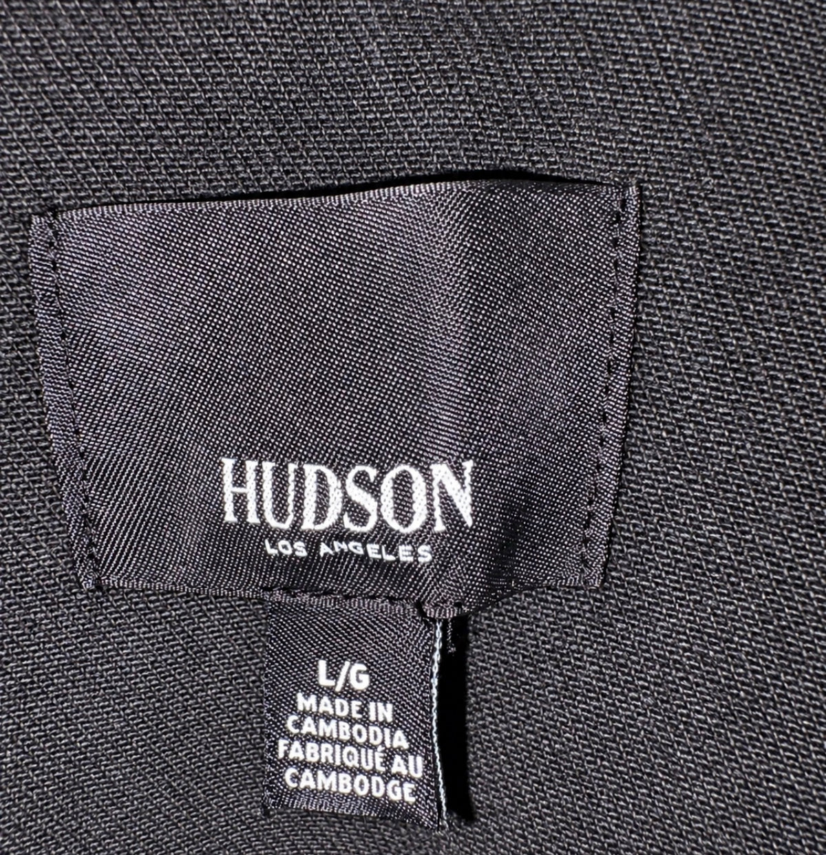Hudson Los Angeles Black Cotton Button-Front ShIrt L