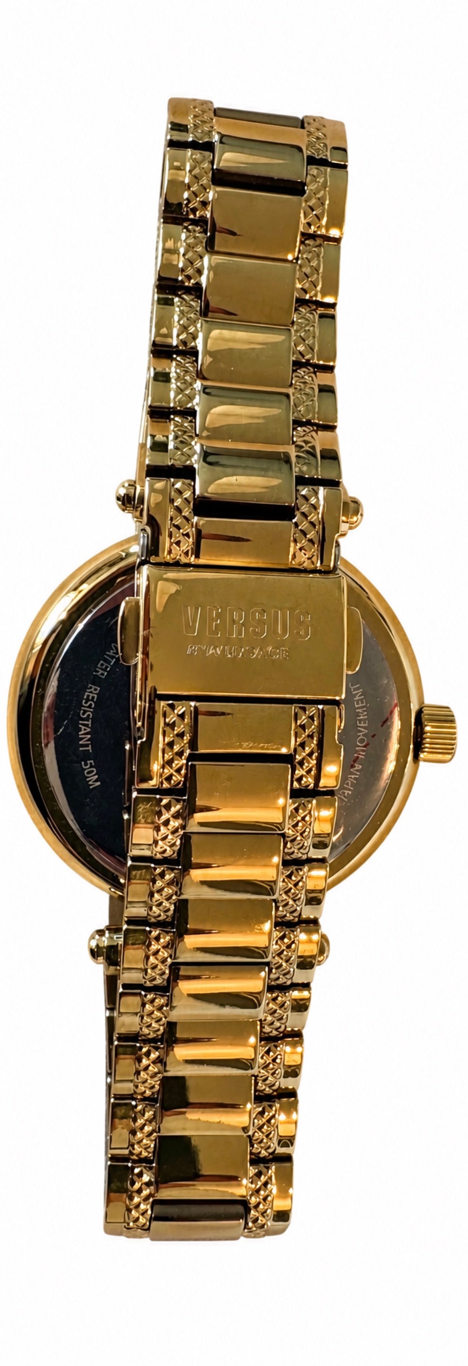 Versace Versus Gold-Tone Lion Head Watch with Crystal Bezel