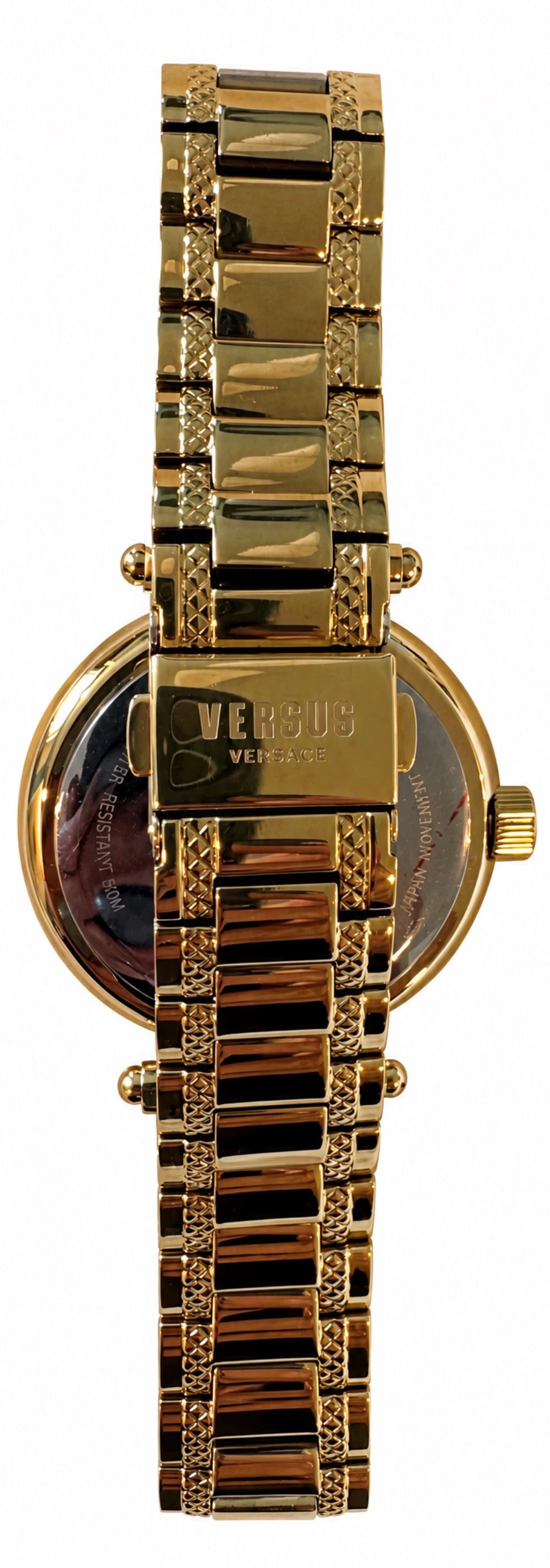 Versace Versus Gold-Tone Lion Head Watch with Crystal Bezel