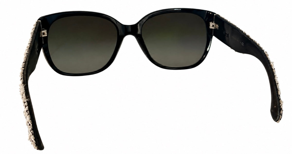 Chanel 5237 Black Acetate & Tweed Sunglasses with Case