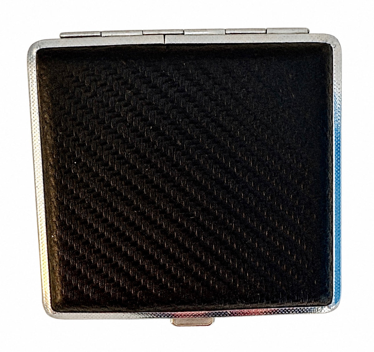 Black Textured Card Case — Silver-Tone Trim