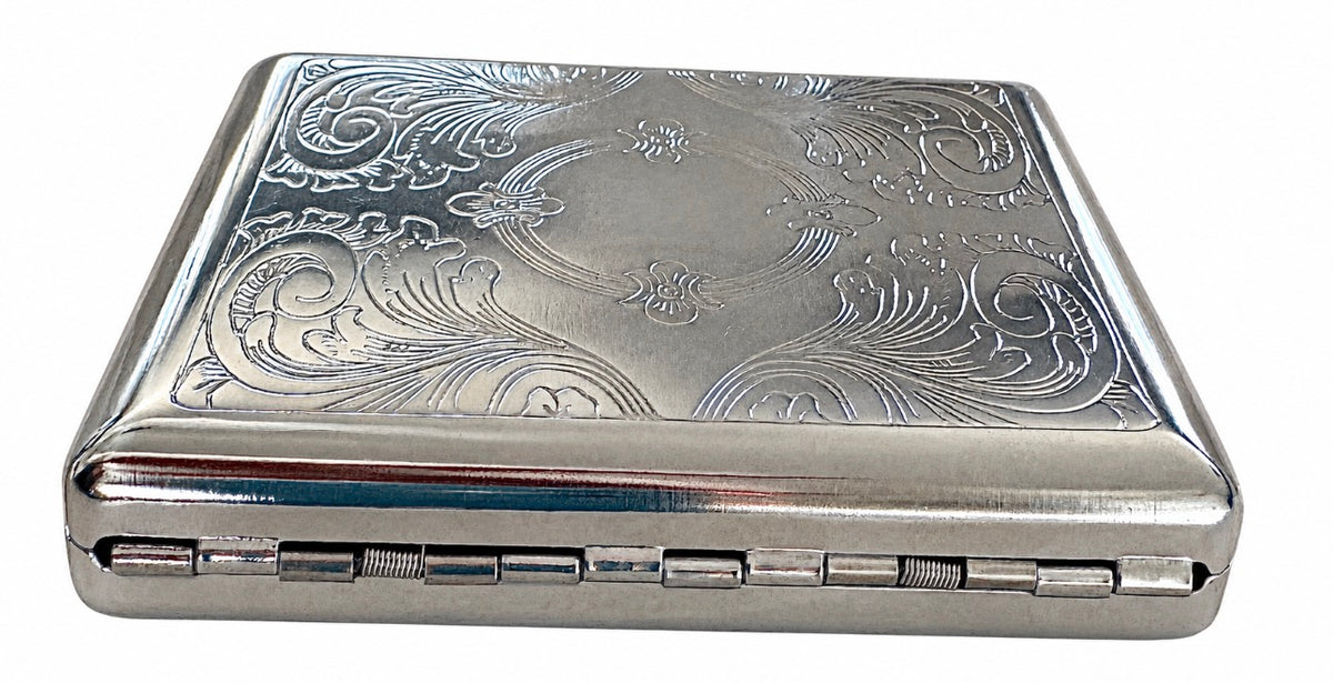 Ornate Silver-Tone Card Case
