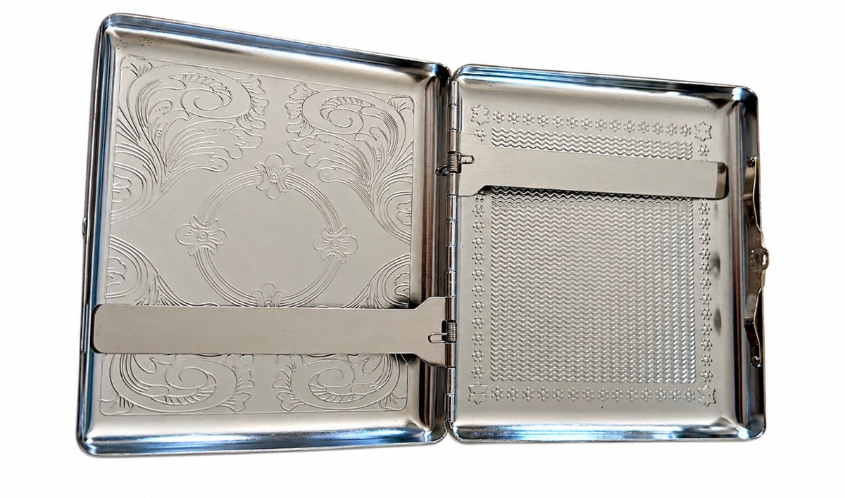 Ornate Silver-Tone Card Case