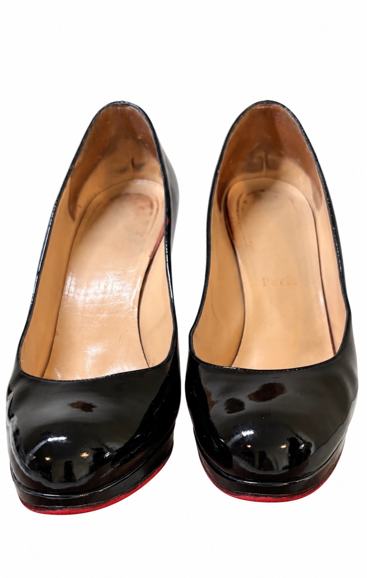 Christian Louboutin Black Patent Platform Pumps