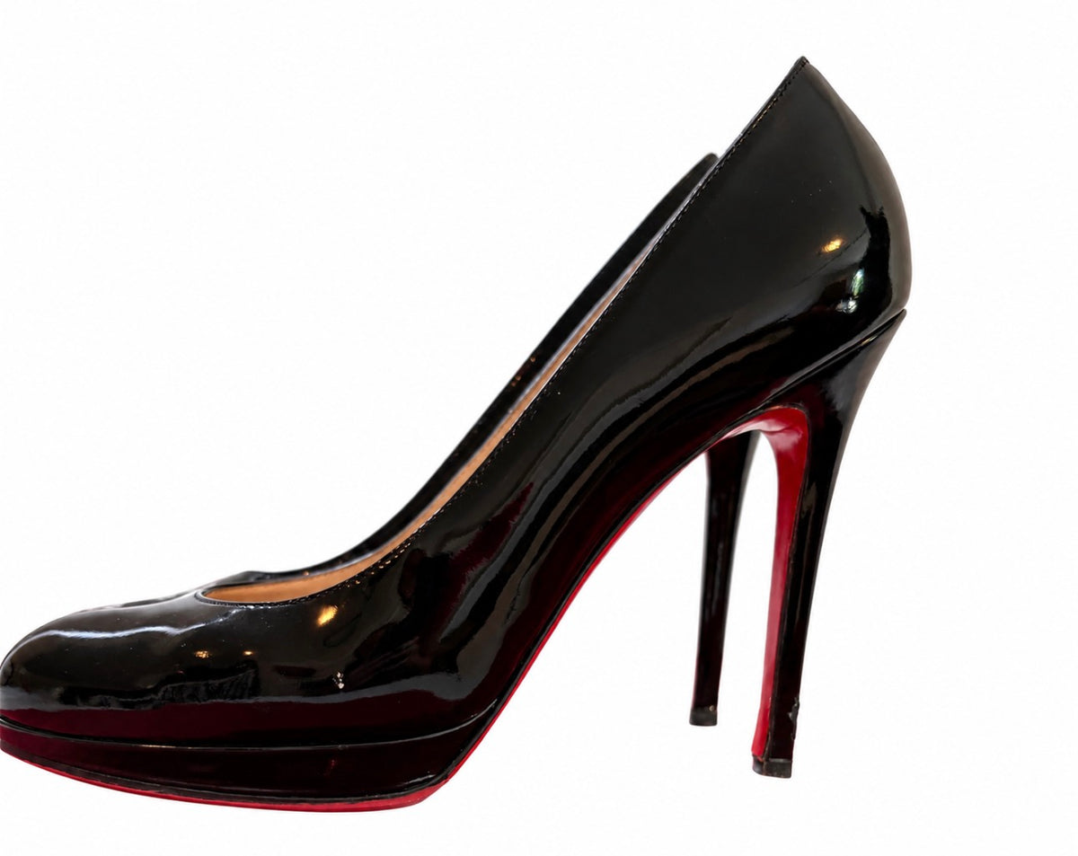 Christian Louboutin Black Patent Platform Pumps
