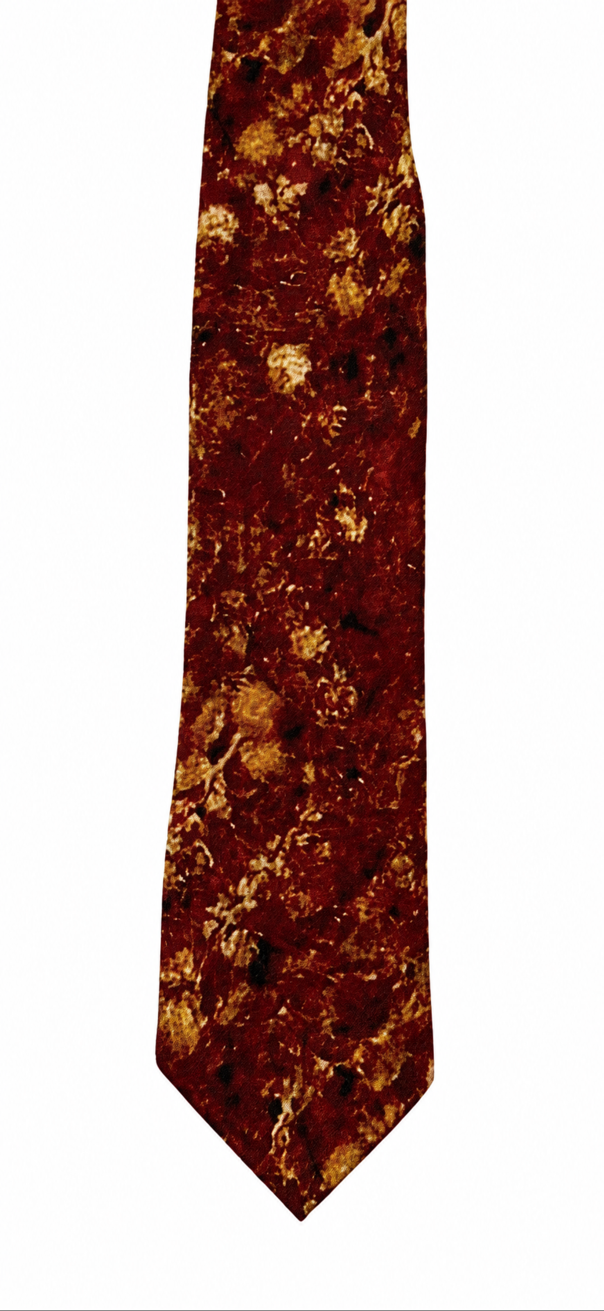 Valentino Cravatte Burgundy Floral Silk Tie