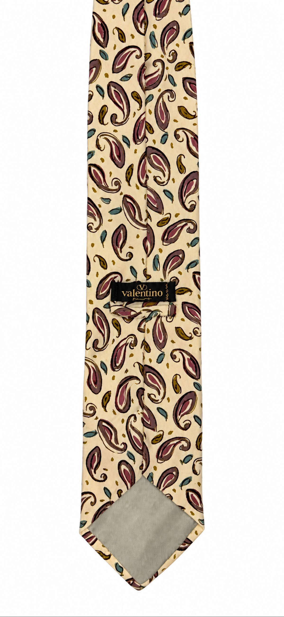 Valentino Cravatte Cream Paisley Silk Tie