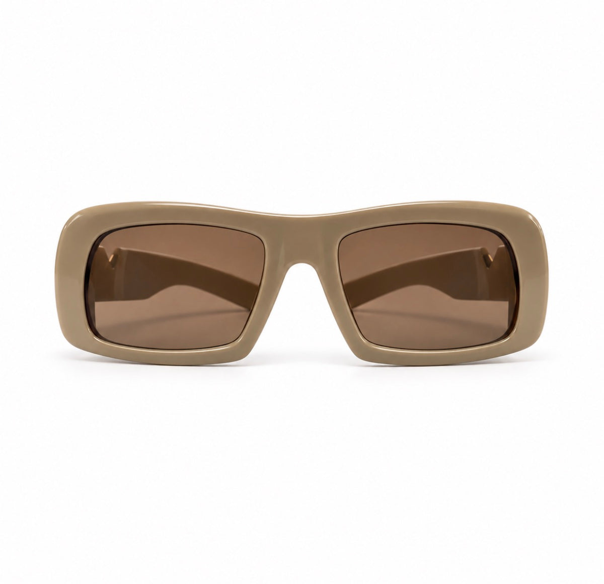 Valentino Oversized Cream Sunglasses with Silver V Detail