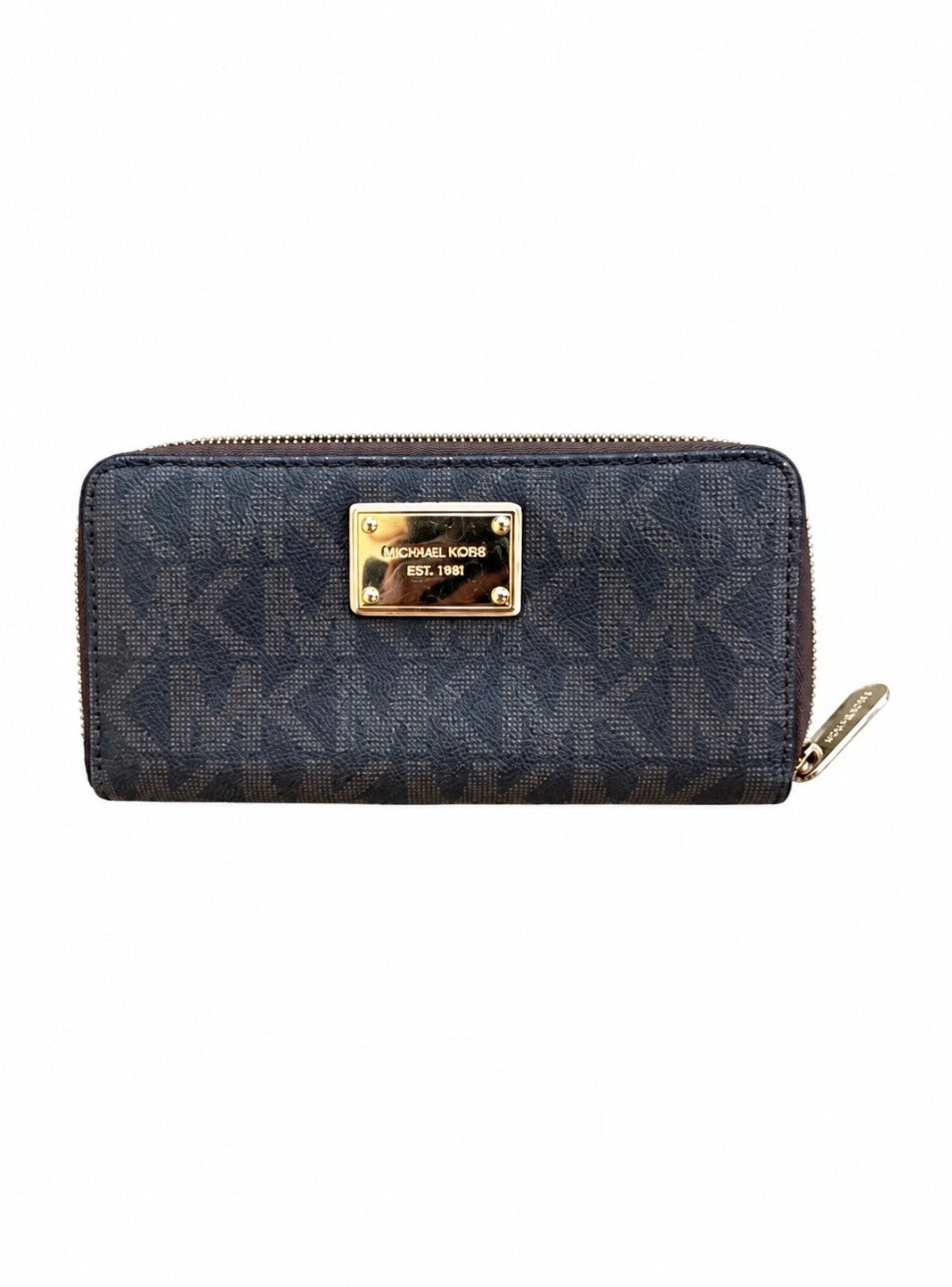 Michael Kors Signature Zip-Around Wallet — Brown