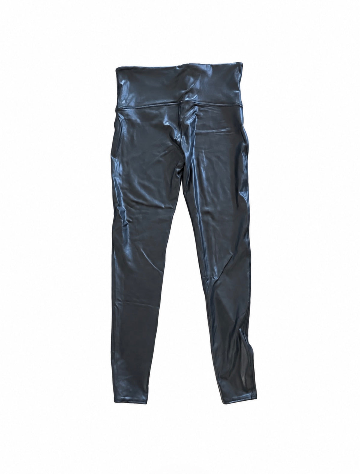 Spanx Black Faux-Leather Leggings, Size 1X Tall