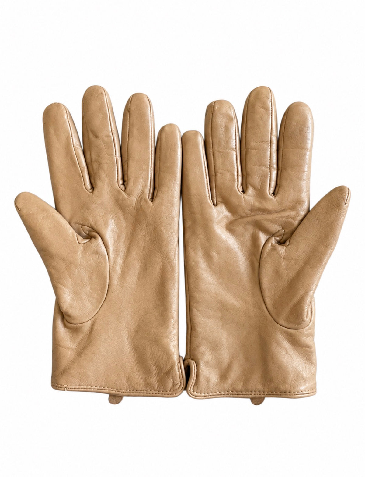 Nappa Novum Camel Lambskin Leather Gloves Size Large (Ladies)