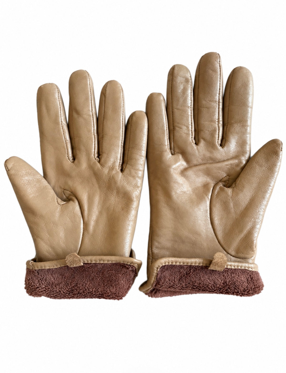 Nappa Novum Camel Lambskin Leather Gloves Size Large (Ladies)
