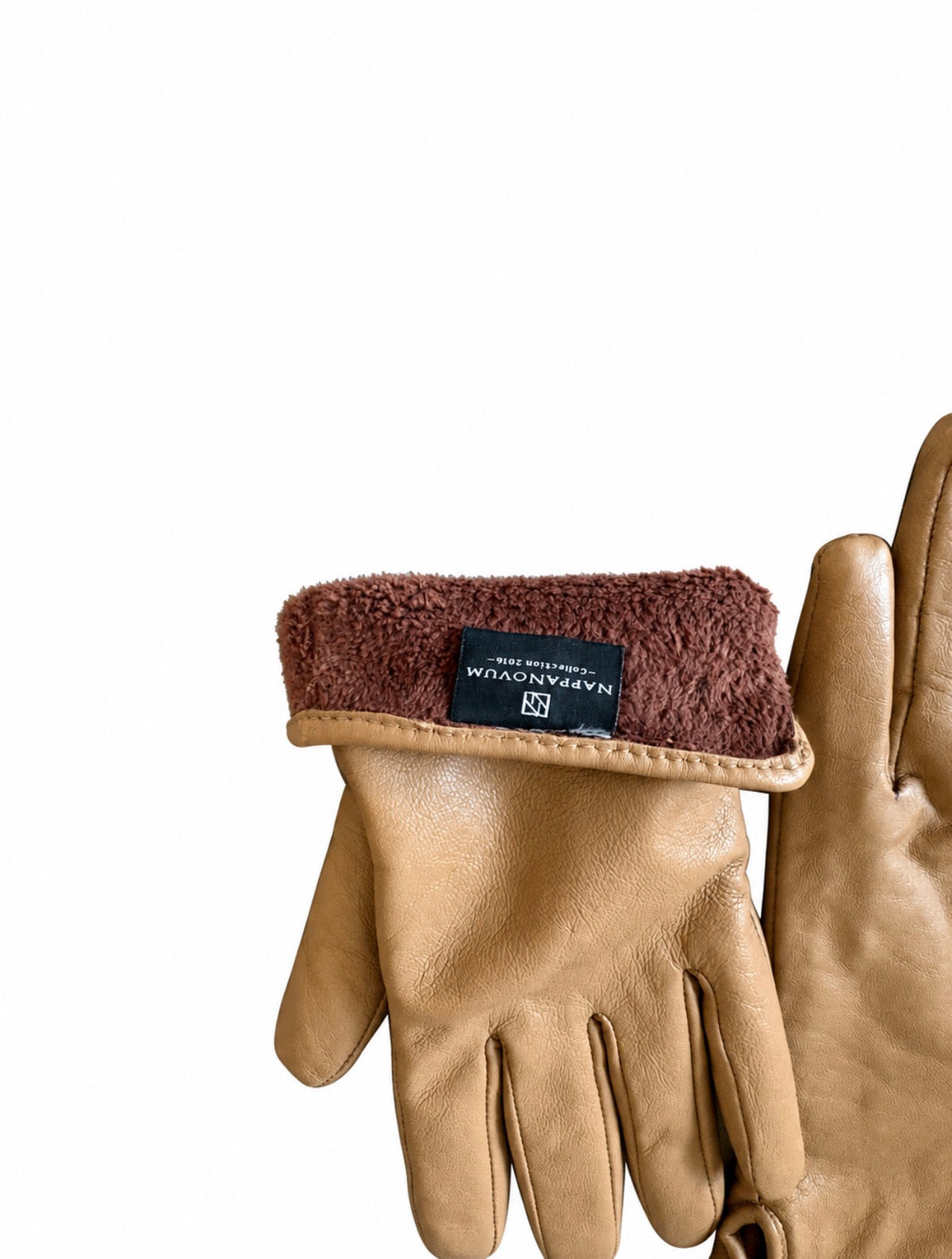 Nappa Novum Camel Lambskin Leather Gloves Size Large (Ladies)